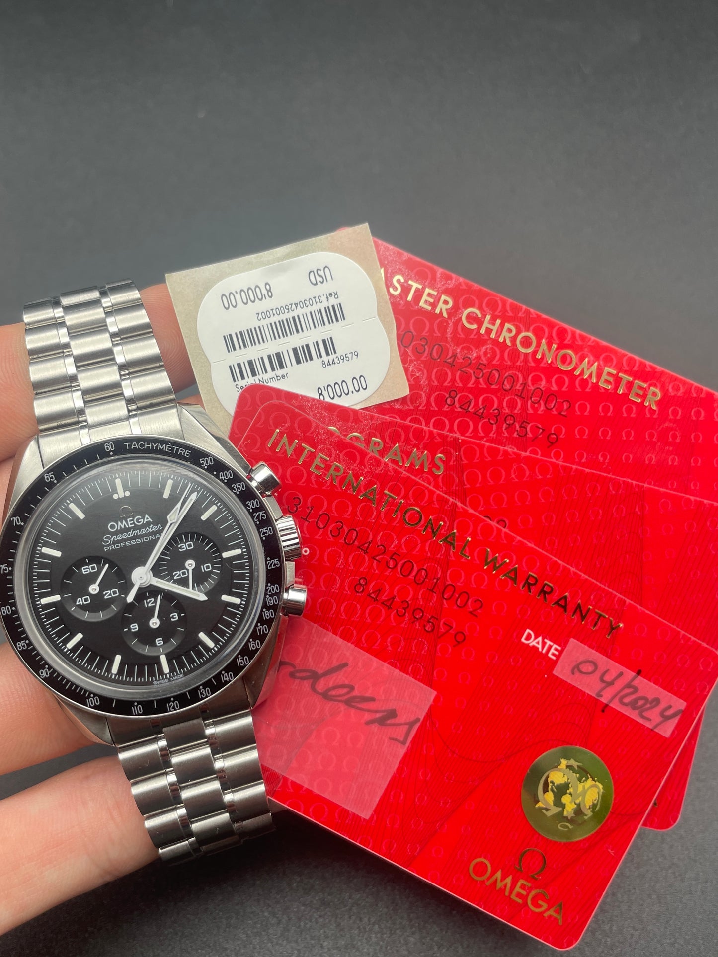 Omega Speedmaster 310.30.42.50.01.002 Watch and Cards