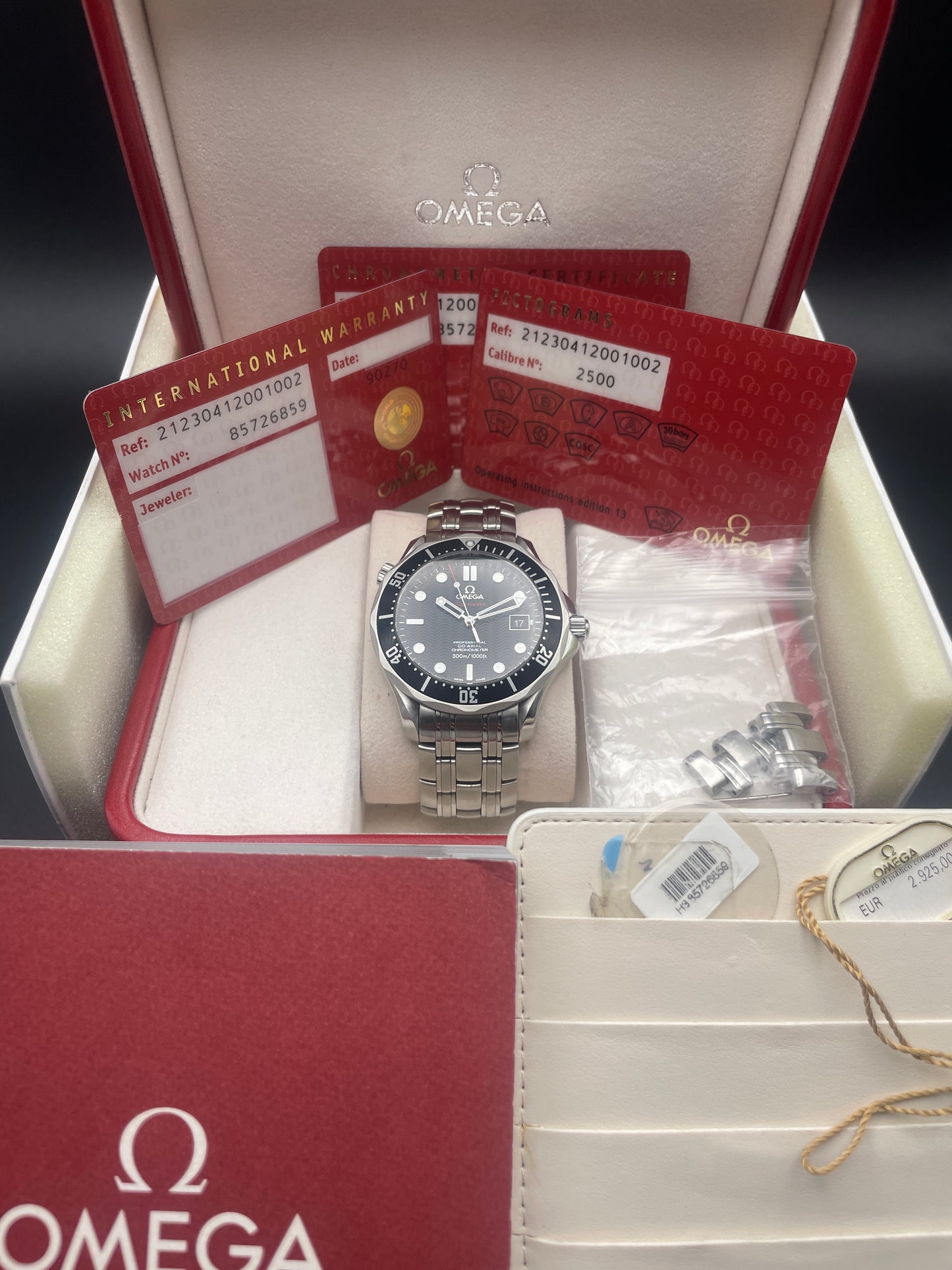 Omega SeaMaster 212.30.41.20.01.002 Box and Papers