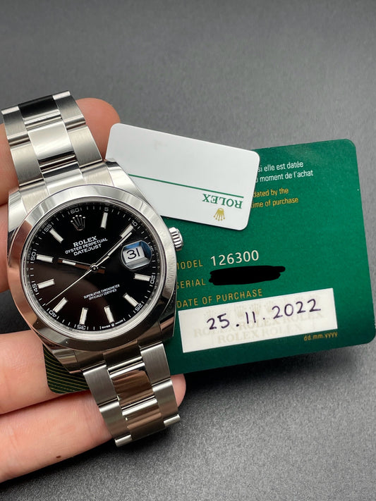 Rolex DateJust 126300 Watch Card White Tag